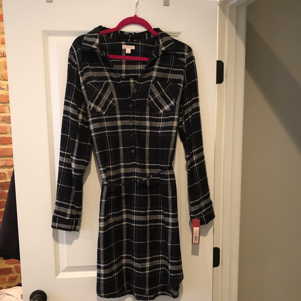 Merona Black Plaid Dress
